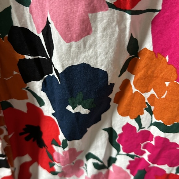 Donna Morgan 💚 Floral Ruffle Hem Poplin Shirt Dress - Picture 8 of 12